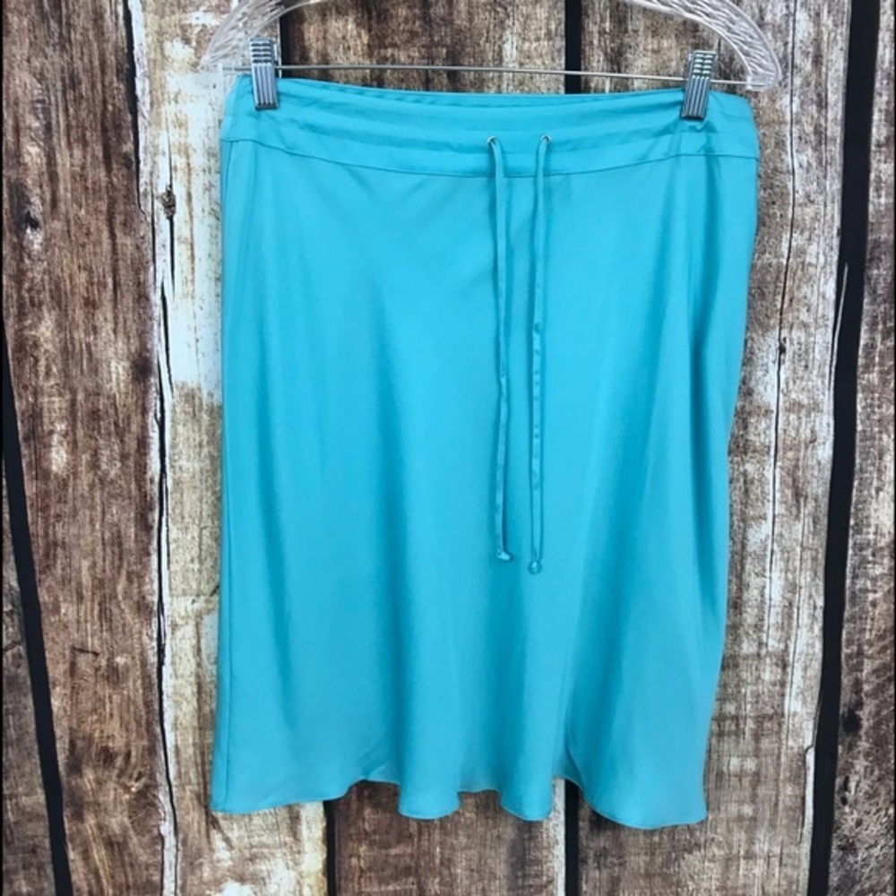 Calvin Klein Aqua Silk Skirt 12P